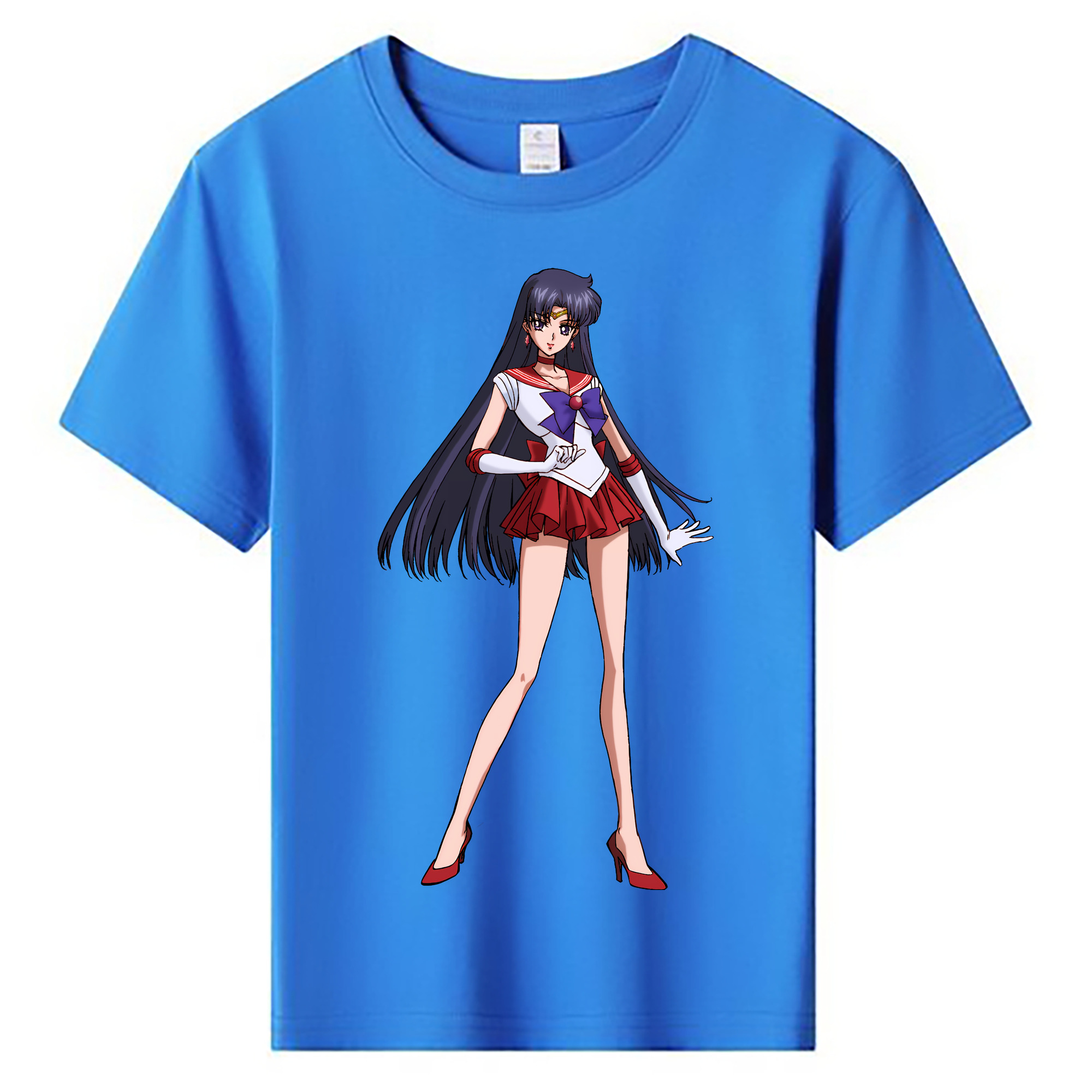 （画像用） 美少女戦士セーラームーン 火野レイ ひの レイ Sailor Moon Hino Rei （セーラーマーズ,Sailor Mars） 綿100％キッズTシャツ（フロントプリント）